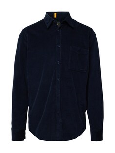 Рубашка на пуговицах стандартного кроя BOSS Black Relegant 6, морской синий