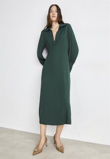Летнее платье HIGH CUFF DRESS GANT, зеленый тартан