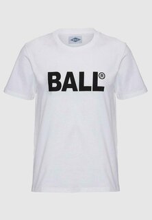 Футболка с принтом LONG TEE UNISEX BALL, белая