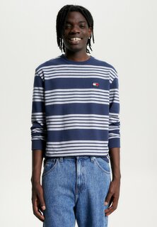 Футболка с длинным рукавом TEXTURED STRIPE BADGE Tommy Jeans, темно-синий белый