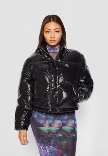 Зимняя куртка CROPPED SHINY PUFFER Calvin Klein Jeans, черный