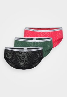 Трусики 3 ПАКЕТА Calvin Klein Underwear, черный/чайно-ягодный/садовый топиарий