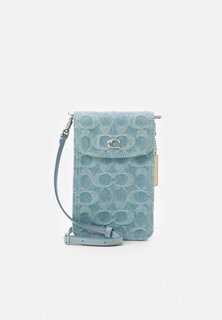 Сумка через плечо WASHED SIGNATURE PHONE CROSSBODY Coach, бледно-голубой