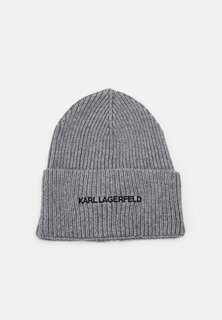 Шапка ESSENTIAL BEANIE KARL LAGERFELD, серый меланж