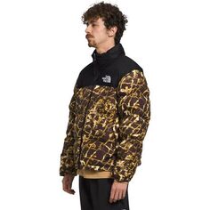 Куртка Nuptse 1996 года в стиле ретро – мужская The North Face, цвет Coal Brown Water Distortion Print/TNF Black