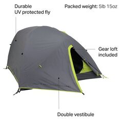 Палатка Greycliff 2: 2-местная, 3-сезонная ALPS Mountaineering, цвет Grey/Lime Green
