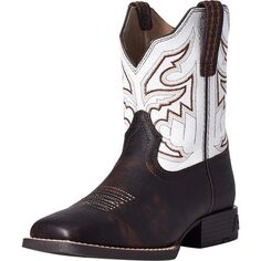 Ботинки Western с сортировочной ручкой – детские Ariat, цвет Marbled Mahogany/Classic White