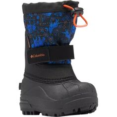Зимние ботинки с принтом Powderbug Plus II — для мальчиков младшего возраста Columbia, цвет Black/Tangy Orange