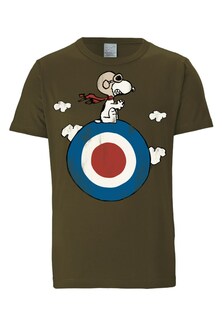 Футболка Logoshirt Peanuts - Snoopy Pilot, оливковое