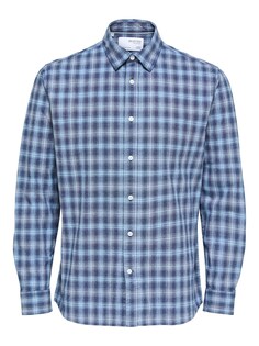 Рубашка на пуговицах стандартного кроя SELECTED HOMME Regadi, ночной синий/пыльный синий/голубой