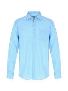 Рубашка на пуговицах стандартного кроя Defacto, синий