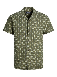 Комфортная рубашка на пуговицах JACK &amp; JONES LANDON, тростниковый/темно-зеленый
