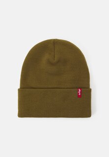 Шапка SLOUCHY RED TAB BEANIE UNISEX Levi&apos;s, темно-армейский зеленый Levis