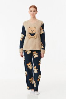 Пижамный комплект Polar с вышивкой Teddy Bear Fullamoda, норка