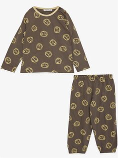 Пижамный комплект для маленьких мальчиков с круглым вырезом и длинными рукавами Breeze, норка