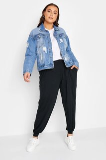 Узкие брюки большого размера с карманами и эластичной резинкой на талии и штанинах 143299 Stil Diva