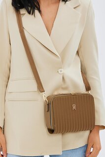 Женская сумка через плечо Box Fleur с длинным ремешком, норковая Minebag