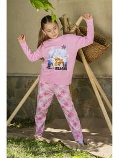Пижамный комплект с круглым вырезом для маленьких девочек Vitmo Vitamin, розовый
