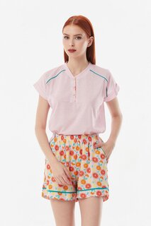 Пижамный комплект с шортами и рисунком Fullamoda