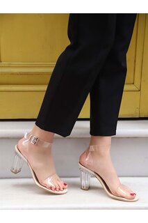 Женские прозрачные туфли на каблуке TRENDBU, цвет кожи