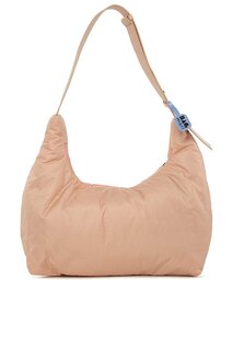 Кожаная сумка-пуф с толстым ремешком Bagmori, пудрово-розовый