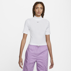 Водолазка Nike Sportswear Basics Short Sleeve Ribbed Women&apos;s, белый/черный