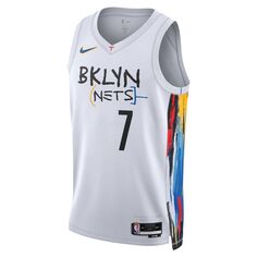 Майка Nike Kevin Durant Brooklyn Nets City Edition Dri-FIT NBA Swingman Jersey 2022-23, белый/мультиколор