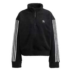 Свитшот adidas Adicolor Classics Half-Zip Fleece, черный/белый