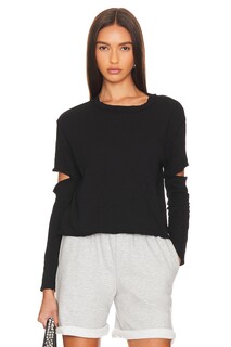 Топ Bobi Elbow Cut Long Sleeve, черный