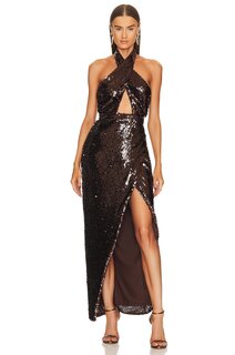 Платье Michael Costello x REVOLVE Soraya Gown, коричневый