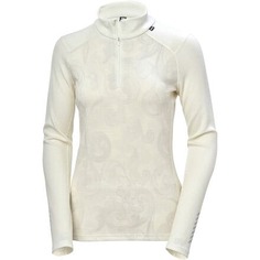 Топ Lifa Merino Midweight с молнией 1/2 и графическим принтом — женский Helly Hansen, цвет Off White Rosemaling