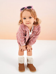 Куртка для маленьких девочек с воротником-поло и длинными рукавами с рисунком LCW baby