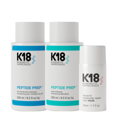 Набор для максимального очищения и восстановления волос: шампунь-детоксикатор K18, 50 мл