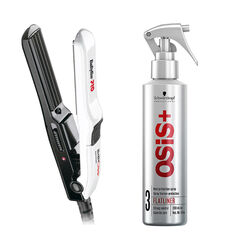 Набор для волос: мини-щипцы для волос 15мм Babyliss Pro Baby Crimp And Osis Flatliner, 1 шт + термозащитный спрей