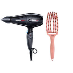 Набор для укладки волос: ионизационный фен 2400 вт Babyliss Pro Caruso Hq And Finger Brush Combo Bloom, 1 шт.