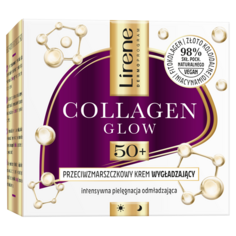 Разглаживающий крем для лица от морщин 50+ Lirene Collagen Glow, 50 мл