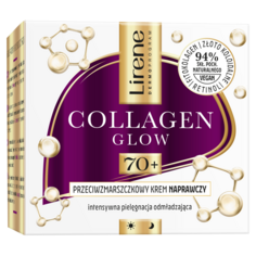 Восстанавливающий крем для лица против морщин 70+ Lirene Collagen Glow, 50 мл