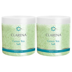Набор: соль для ванночек для ног с зеленым чаем Clarena Podo Line, 2x600 гр
