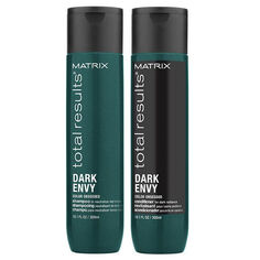 Набор для нейтрализации рыжих тонов на черных и каштановых волосах: шампунь Matrix Total Results Dark Envy, 300 мл