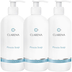 Набор: мыло с циклопироксоламином для частого гигиенического мытья кожи Clarena Dermatology Line, 3x500 мл