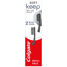 Сменные насадки для зубных щеток Colgate Keep Slim Soft Charcoal Refill, 1 шт.