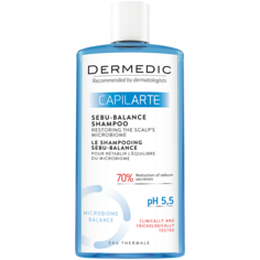 Шампунь восстанавливающий баланс микробиома кожи для чрезмерно жирных волос Dermedic Capilarte Sebu-Balance, 300 мл