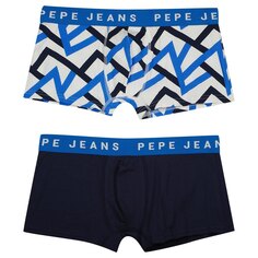 Трусы Pepe Jeans Zigzag Print Trunk 2 шт, синий