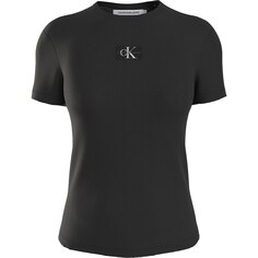 Футболка Calvin Klein Jeans Woven Label Rib, черный