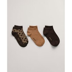 Носки Gant Pattern 3 шт, коричневый