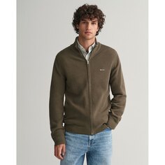 Свитер Gant 8040524 Full Zip, зеленый