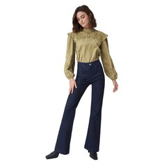 Блузка Salsa Jeans 126225 Tunic Perforated Embroidery, зеленый