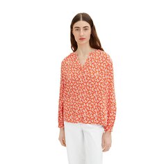 Блузка Tom Tailor Longsleeve Printed, оранжевый