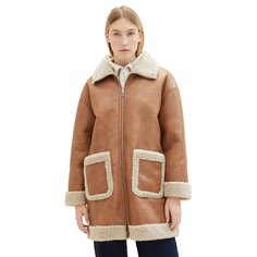 Пальто Tom Tailor 1037575 Reversible Shearling, коричневый