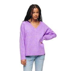 Свитер Superdry Oversized V Neck, фиолетовый